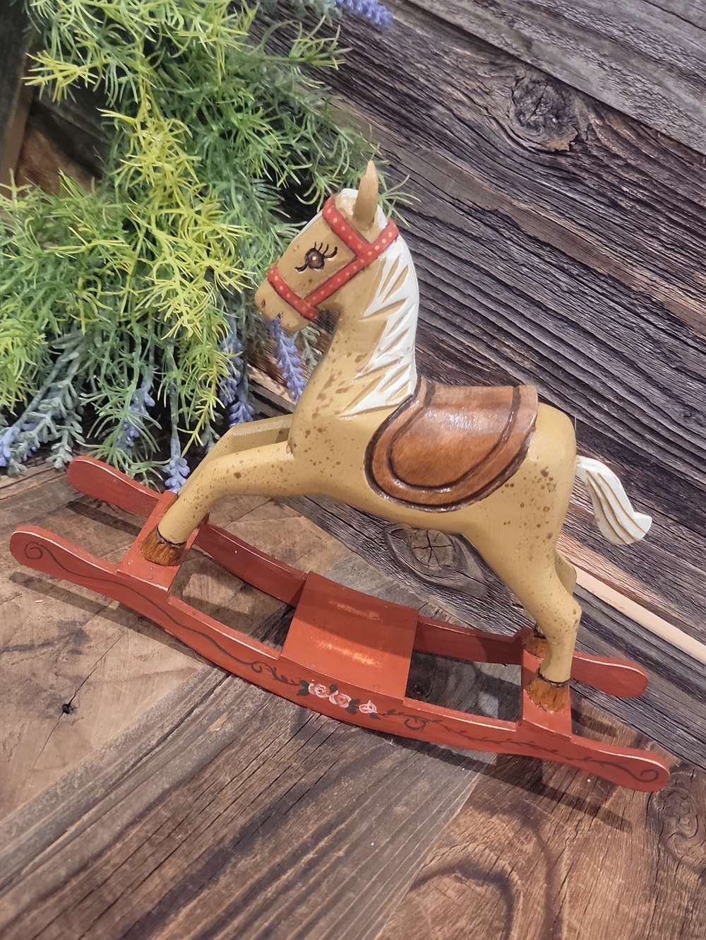 Vintage Hand-crafted Wooden Rocking Horse
